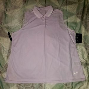 Nike Women's Dri-FIT Victory Sleeveless Golf Polo in Barely Grape
